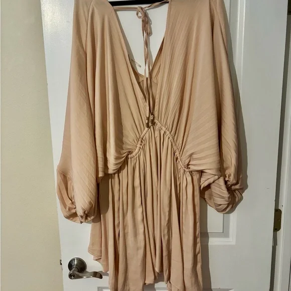 Women’s Free People Arzel Baloon Sleeve Blush Long Sleeve Mini Dress - Picture 7 of 8